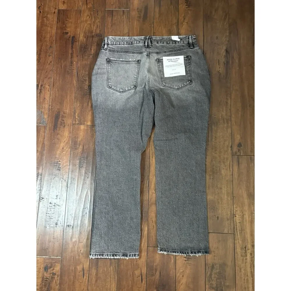 Good American |High-Waist Grey Split-Hem Women's Jeans